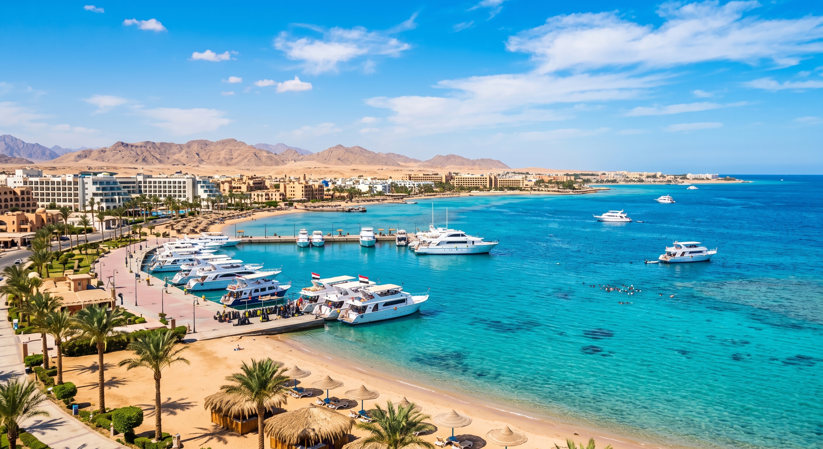 Barcos en Egipto y playa